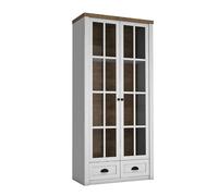 AX LIVING Vitrine en verre "Palmano W2S" - largeur 90 cm, pin d'Andersen