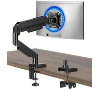 AX WABER Bras Articulé Écran PC - Support Moniteur à Bras Unique avec Installation Clamp/Perçé, Rotation 360°, Inclinaison +90°/-45°, Compatible 17-32 Pouces VESA 75x75/100x100, Max 22 lbs AX09DB01