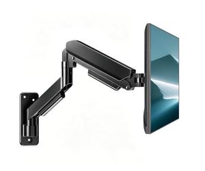 AX WABER Support Mural Simple pour Moniteur PC Plat ou incurvé 17-32 Pouces | Bras mural à ressort mécanique pour écran, réglable multidirectionnel, charge max 22 lbs, VESA 75x75/100x100, noir
