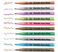 Ax379 Feutres Deco Pens Or Et Argent - Lot De 10, Stylos Couleurs Métalliques, Stylos De Coloriage Pour Enfants, Parfait Pour Le Scrapbooking Et Les Activités De Loisirs