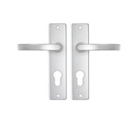 AXA Kit de ferrures de porte intérieure Edge Basic - Poignée de porte avec bouclier - Avec trou de cylindre - Aluminium - PC72