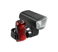 AXA Kit d'éclairage pour vélo Dwn 30 Lux - Rechargeable par USB - 11 Heures d'autonomie - Indicateur de Batterie - Homologué StVZO