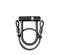 AXA Newton Mini Antivol vélo, Antivol U + câble de 100 cm, Cadenas pour vélo et trottinette, Avec support solide, 15 cm x 14 mm