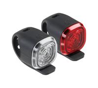 AXA Niteline Spot Kit d'éclairage de vélo à Piles - Feu Avant 18 lumens et feu arrière 8 lumens - 2 Piles CR2032 incluses - Autonomie de 100 Heures