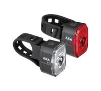 AXA Niteline Spot+ USB Kit d'éclairage vélo - Feu Avant de 45 lumens et feu arrière de 15 lumens - Rechargeable Via USB-C - Autonomie de 7,5 Heures