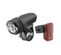 AXA phare à accu 'GreenLine 50 Set', LED, avec feu arrière, câble USB, noir (1 kit)