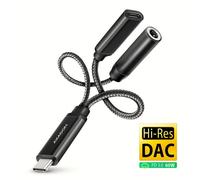 AXAGON Adaptateur ADA-HCPD USB-C vers Jack 3,5mm + USB-C M/F (Noir)