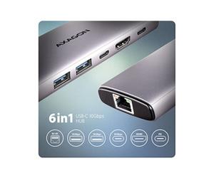 AXAGON ADA-HCPD USB-C à 3.5-mm-Klinkenstecker + USB-C, Hi-Res DAC, 384kHz/32bit, 60 W PD