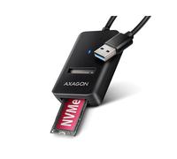 Axagon ADM2-AM : Adaptateur USB-A 10Gbps pour SSD M.2 NVMe & SATA (2230 à 22110) - USB 3.2 Gen 2 - Boîtier Noir - Support UASP/TRIM/S.M.A.R.T.