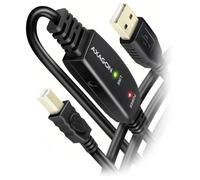 Axagon Câble USB 2.0 actif ADR-210B prise A vers prise B 10 m Noir