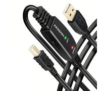 AXG ADR-210B - Câble USB 2.0 actif, prise A > prise B, 10 m