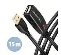 Axagon ADR-215 USB 2.0 A-M -> A-F active extension/repeater cable 15m - Kabel - Digital/Daten câble USB USB A Noir