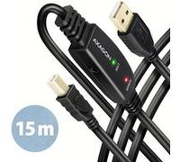 Axagon Câble USB 2.0 actif ADR-215B USB-A vers USB-B 15 m