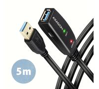 Axagon ADR-305 USB 3.2 Gen 1 A-M -> A-F active extension/repeater cable 5m - Kabel - Digital/Daten câble USB USB 3.2 Gen 1 (3.1 Gen 1) USB A Noir