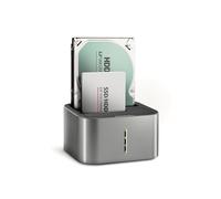 Axagon ADSA-DC : Station d'accueil et copie pour 2x HDD/SSD 2.5"/3.5" SATA III, USB 3.2 Gen 1 Type-A, boîtier aluminium gris, UASP et S.M.A.R.T.