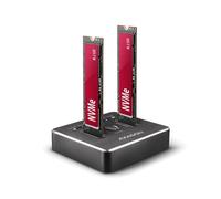 Axagon ADSA-M2C Dock SSD M.2 Dual Baie USB 3.2 Gen 2 Type-C, Aluminium Noir, Taux Transfert 10 Gbit/s, Support TRIM & S.M.A.R.T., Compatible Windows/macOS/Linux