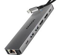 AXAGON AXAGON HMC-7HX2 Hub USB 2 x USB-A, 1 x USB-C, 2 x HDMI 2.0, 1 x RJ45, 100 W PD USB Combi Hub