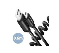 AXAGON BUCM-AM10TB Twister-Kabel, USB-C sur USB-A 2.0, noir