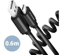 AXAGON BUCM-AM10TB Twister-Kabel, USB-C sur USB-A 2.0, noir