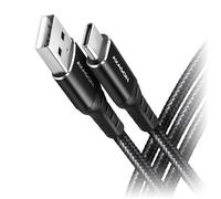 AXAGON BUCM-AM15AB USB-C zu USB-A Kabel, 1,5 m, USB 2.0, 3A, geflochten - schwarz