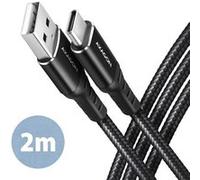 AXAGON BUCM-AM20AB USB-C à USB-A Kabel, 2 m, USB 2.0, 3A, geflochten G