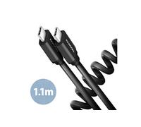 AXAGON BUCM-AM20TB Spiralkabel, USB-C à USB-C, 1 m, USB 2.0, 2.4 A, ALU, PVC