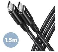 AXAGON BUCM-CM15AB USB-C à USB-C 2.0 Kabel, 1,5m, PD 60W, 3A, geflochten G