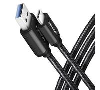 Axagon Câble USB-C vers USB-A BUCM3-AM15AB 1,5 m USB 3.2 Gen 1 3 A Aluminium tressé Noir