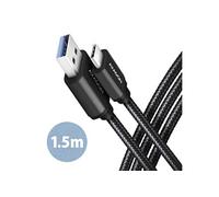 Axagon Câble USB-C vers USB-A BUCM3-AM15AB 1,5 m USB 3.2 Gen 1 3 A Aluminium tressé Noir