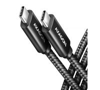 AXAGON BUCM4X-CM10AB USB-C zu USB-C Kabel, USB4 Gen 3×2, 1 m, PD 240W, 8K HD, ALU, geflochten - SCHW