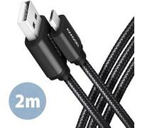 AXAGON BUMM-AM20AB Kabel Micro-USB auf USB-A 2.0, Schwarz - 2 m (BUMM-AM20AB) Marque