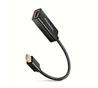 AXAGON Compatible RVDM-HI14N Mini-DisplayPort zu HDMI Adapter, 4K/30 Hz, 15 cm Lang - Schwarz