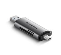 Axagon Lecteur de carte mémoire CRE-Sac USB 3.2 Gen 1 (3.1 Gen 1) Type-A/Type-C Gris
