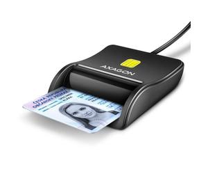 AXAGON CRE-SM3N Lecteur plat de cartes a puce / cartes d'identité, câble USB-A 1,3 m