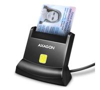 Axagon Universal desktop USB contact Smart/ID card reader with long USB-A cable. Suitable for the eObanka application. lecteur de cartes à puce Intérieure USB 2.0 Noir