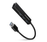 Axagon Hub multiport HMA-GL3A – USB 3.0 Type-A, Gbit-LAN, 3x USB-A, microSD, noir
