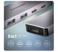 AXAGON HMC-5H60 Hub 5 en 1, USB-C 5Gbps, 2x USB-A, 1x USB-C, HDMI 4k/60Hz, PD 100W, USB-C cab 15cm