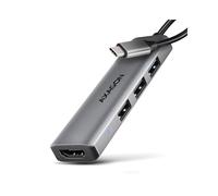 Axagon HMC-H3A Station d'accueil USB 3.2 Gen 1 Type-C Argent - 2x USB 2.0, 1x USB 3.2 Gen 1 Type-A, 1x HDMI - HDCP 1.4/2.3 - Aluminium - Compatible Windows, macOS, Linux, Android, ChromeOS