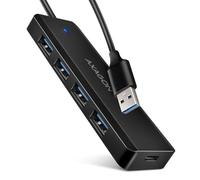 AXAGON HUE-C1A Superspeed USB-A Travel Hub, 4X USB 3.0-20cm, Schwarz