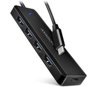 Axagon Hub USB-C de voyage HUE-C1C Superspeed 4× USB 3.0 – 20 cm – Noir