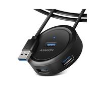 Axagon HUE-P1AL Hub USB 3.2 Gen 1 Type-A 4 Ports 5000 Mbit/s Noir, Câble 1.2m, Windows, macOS, Linux, Android, 60x60x18mm