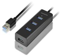 Axagon Hub USB HUE-S2BL - 4 ports Type-A USB 3.0 5000 Mbit/s, alimenté, câble 1,2 m noir