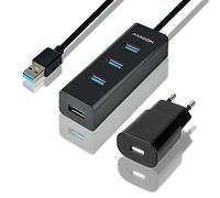 Axagon Concentrateur USB HUE-S2BP – USB 3.2 Gen 1 (3.1 Gen 1) Type-A 5000 Mbit/s – Noir