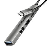 Axagon Hub USB HUE-STC 4 ports USB-C® et USB-A 5 GBit/s argent