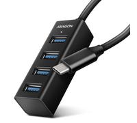 AXAGON Mini hub USB-C Superspeed Compatible HUE-M1C, 4 Ports USB 3.0-20 cm, Noir