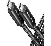 AXAGON BUCM4X-CM10AB USB-C zu USB-C Kabel, USB4 Gen 3×2, 1 m, PD 240W, 8K HD, ALU, geflochten - SCHW