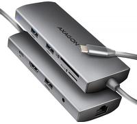 AXAGON HMC-8HLSA USB-C 3.2 Gen 1 Multiport-Hub, 3X USB-A 4K/60Hz HDMI SD/microSD, Gigabit LAN, A