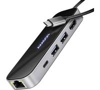 AXAGON Station d'accueil USB-C® AXAGON HMC-6GLN USB-Hub, 2x USB-A, 1x USB-C, 1x HDMI 2.0, 1x RJ45, 100 W PD - Convient pour les