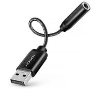 Carte son externe Axagon ADA-HA USB 2.0 canaux 32-bit 101dB SNR jack 3.5mm Dolby Atmos noire