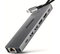 AXAGON USB-C 5Gbps DUAL 4K DISPLAY 7in1 Hub | HMC-7HX2